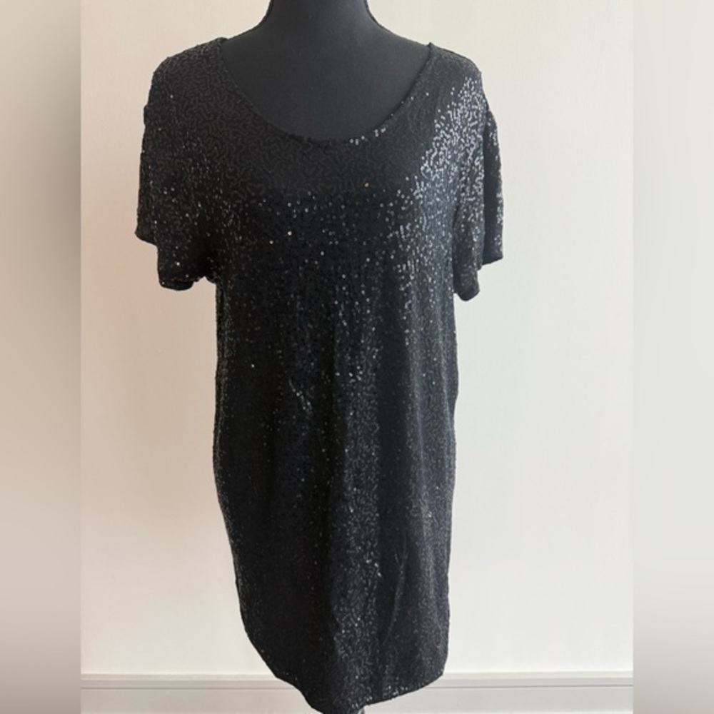 VICTORIAS SECRET Black Sequin Sleep Dress